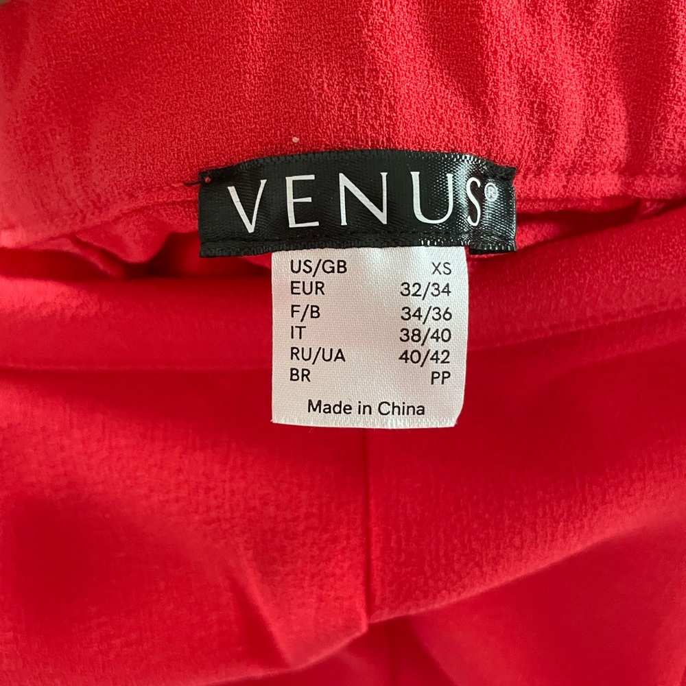 Venus red cropped palazzo ruffle hem pants XS - Picture 10 of 10
